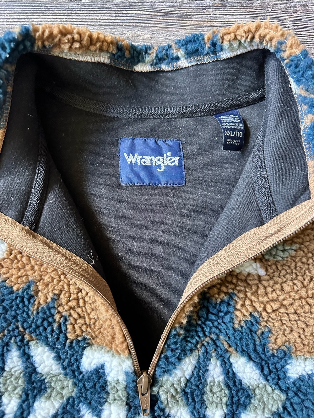 Wrangler Southwest Sherpa Quarter Zip Pullover | XXL/M | Aztec Fleece - Picture 3 of 7